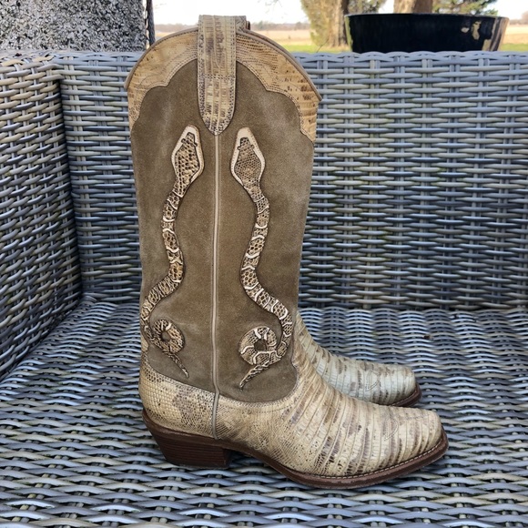 Ralph Lauren Collection Snake Boots 8 Cowboy Padma - Picture 3 of 16